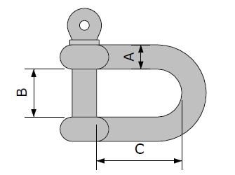 SS316 Long D-Shackle